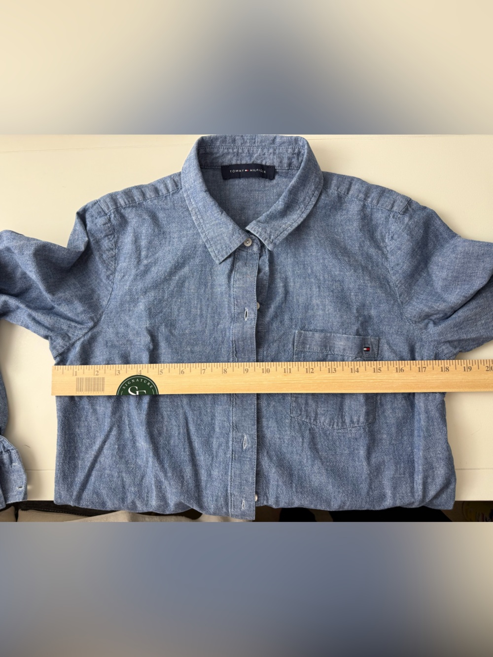 Tommy Hilfiger Blue 100% Cotton Button Down Shirt Size 6 - Picture 8 of 8